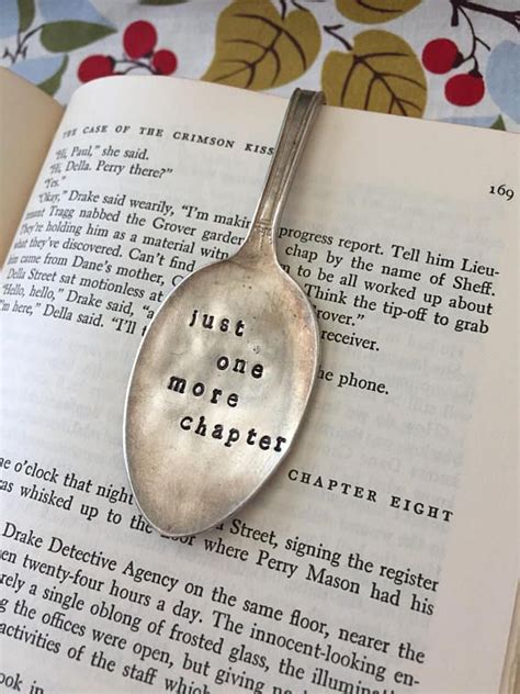 Just One More Chapter Bookmark Vintage Spoon Bookmark Metal Stamped