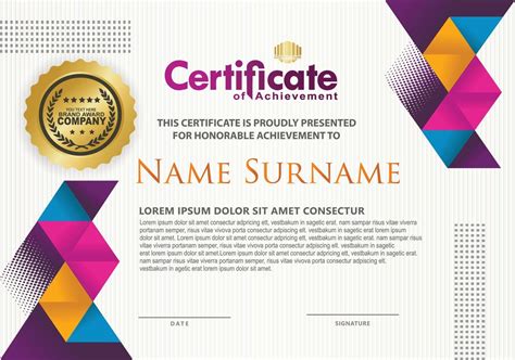 Certificate Template with Polygonal Geometric shape Pattern background ...