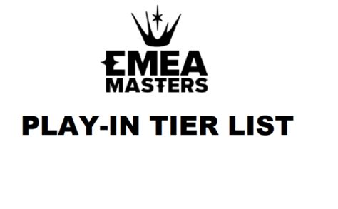 Emea Masters Play In Tier List Tier List Community Rankings