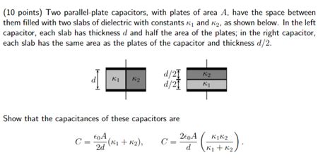 Solved 10 Points Two Parallel Plate Capacitors With