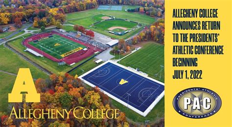 Allegheny College Announces Return to the Presidents’ Athletic ...