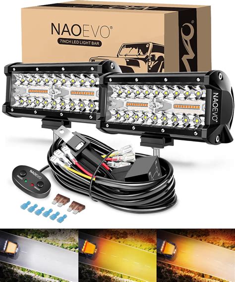 Amazon Naoevo Inch Light Bar W Lm Offroad Fog Driving