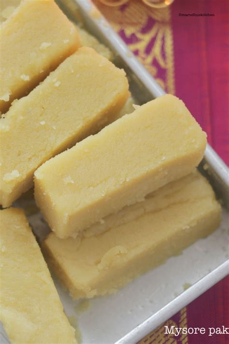 Soft Ghee Mysore Pak Recipe Mysore Pa Marudhuskitchen