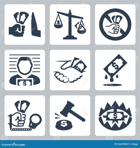 Corruption Related Icon Set Stock Vector Illustration Of Bribe Hand