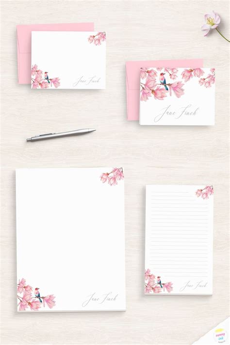 Personalized Stationery Pink Stationary Gift Set Personalized Gift for ...