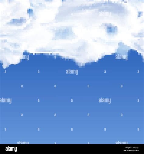 Vector seamless realistic sky background with white clouds on a blue ...