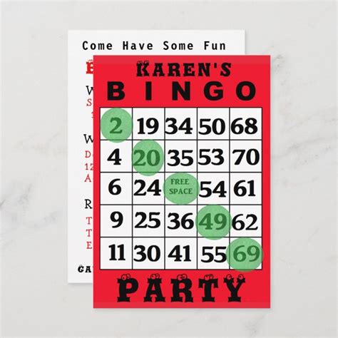 BINGO Party Invitation | Zazzle.com