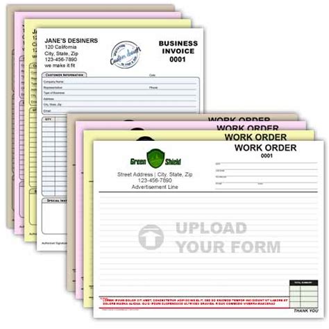part custom business form