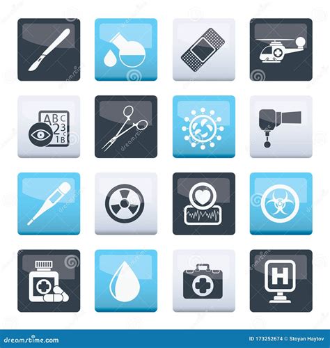 Medicine And Hospital Equipment Icons Stock Vector - Illustration of ...