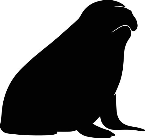 northern elephant seal black silhouette 38101935 Vector Art at Vecteezy