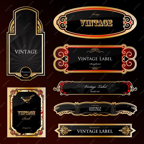 Premium Vector Golden Vintage Labels And Badges Illustration