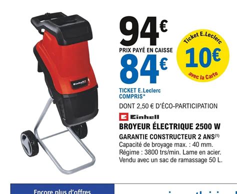 Promo Broyeur Lectrique W Chez E Leclerc Brico