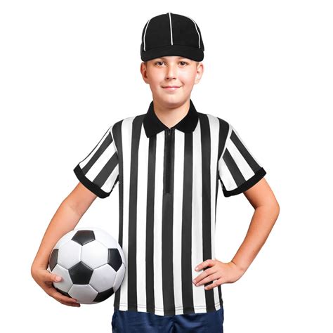 Halloween Kids Referee Costume Set White Black Stripe Umpire Jersey