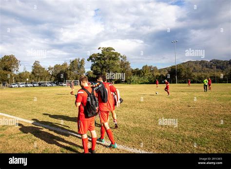Australian Amateur Grassroots Football Team Playing At Career Bay Avalon Beach NSW Australia
