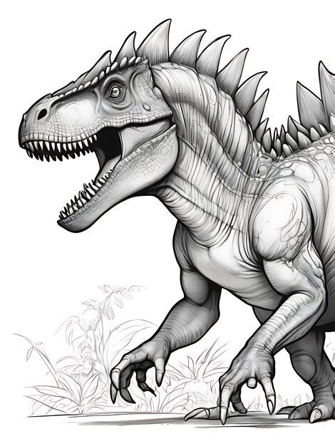 Esbozo de dinosaurio con línea suavemente contorno forma página de