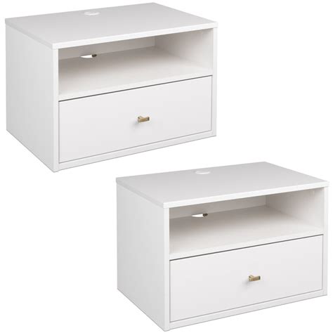 Floating Shelf with Drawer - White | The Brick