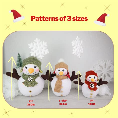 Snowman Plush Pattern PDF Winter Decor Sewing Pattern Do It Yourself Etsy