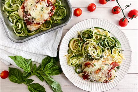 Chicken Parm Tenders Zucchini Noodles More Healthy Sheet Pan