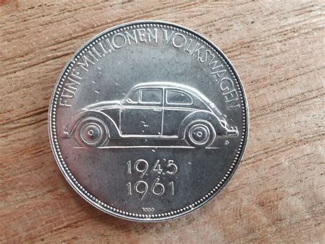 Münze Medaille Funf Millionen Volkswagen 1945 1961 Volkswagen