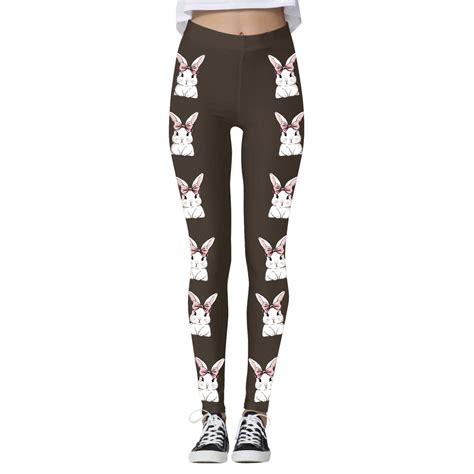 Adbfjaf Flared Leggings For Women Pack Womens Easter Bunny Bow Print