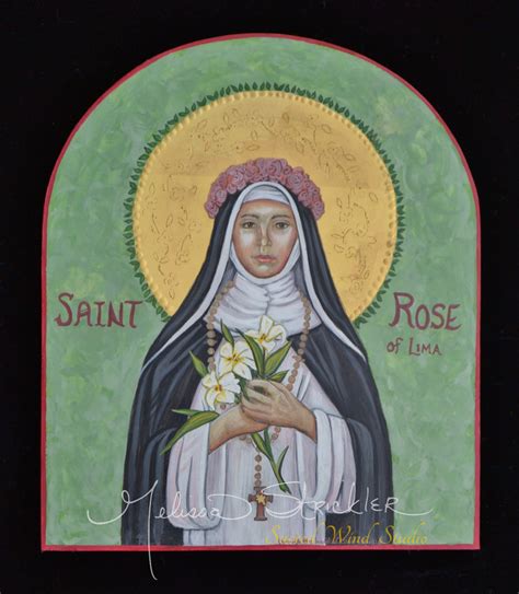 Saint Rose of Lima, Egg Tempera with 23 Karat Gold - Sacred Wind Studio ...