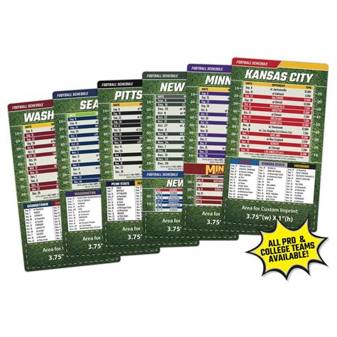 Pro And College Football Schedule Magnet 4x7 Shop For Our Football