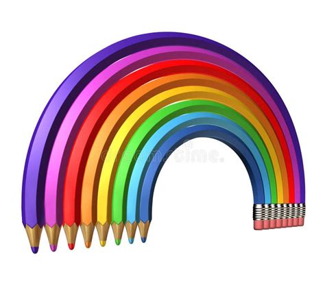 Arc En Ciel De Crayon Illustration Stock Illustration Du Personne