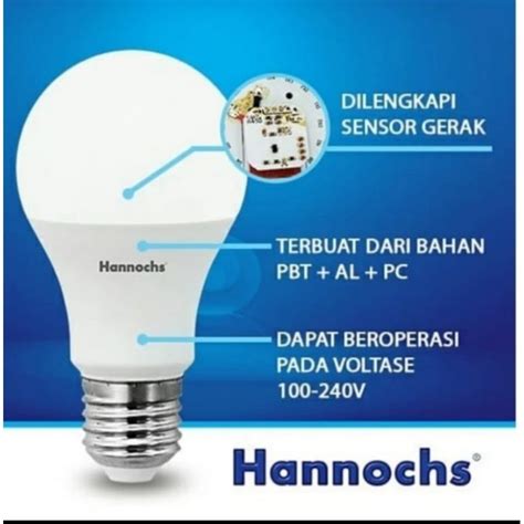 Jual Lampu Led Sensor Gerak 13W Hannochs Motion Sensor 13W Putih