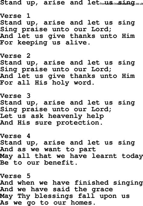 Stand Up Arise And Let Us Sing Apostolic And Pentecostal Hymns And Gospel Songs Lyrics And Pdf