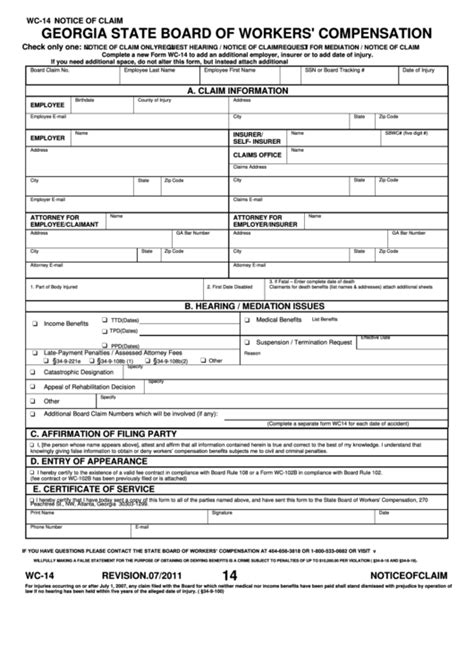 Top 7 Georgia Workers Compensation Forms And Templates Free To Download In Pdf Format