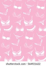 Seamless Lingerie Pattern Vector Bras Panties Stock Vector Royalty