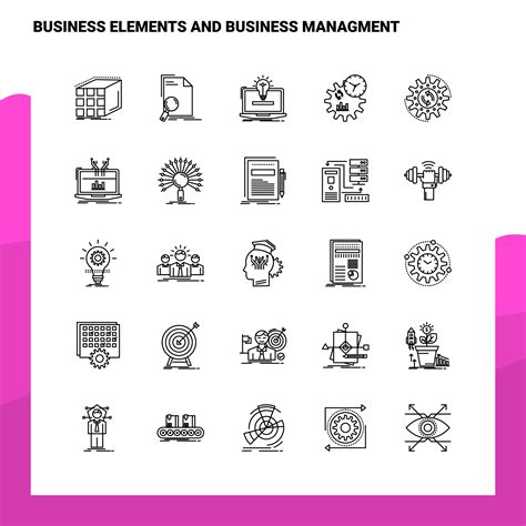 Set of Business Elements And Business Managment Line Icon set 25 Icons