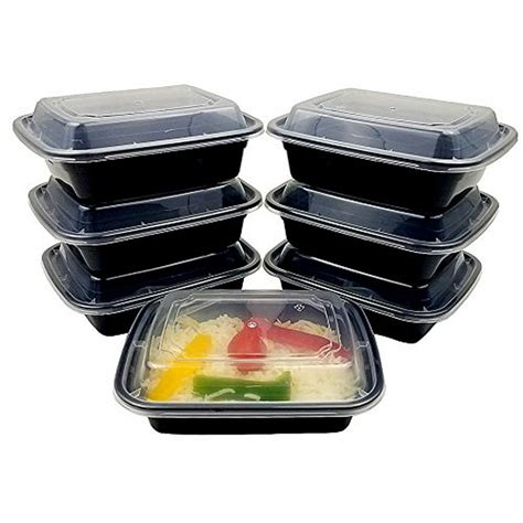 Unbranded 12 Oz Black Oblong Microwaveable Food Freezer Storage