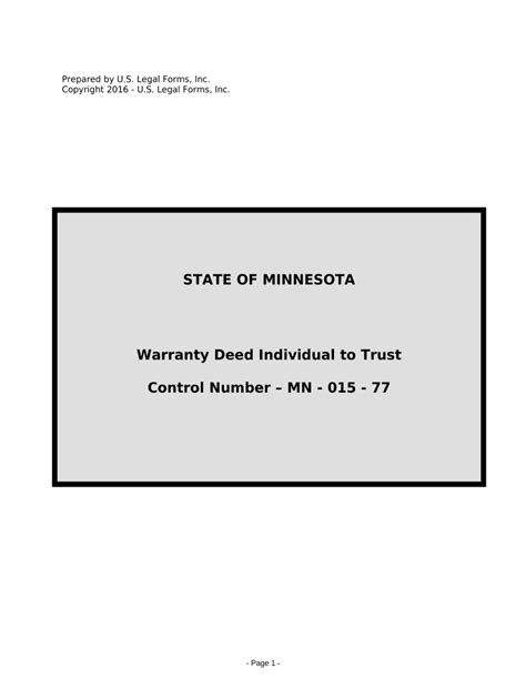 Warranty Deed From Individual To A Trust Minnesota Form Fill Out And Sign Printable Pdf