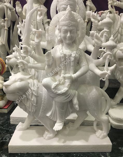 Divine Gift White Marble Maa Durga Statue Handmade Idol Etsy