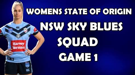 Nsw Sky Blues Official Squad Game Women S State Of Origin