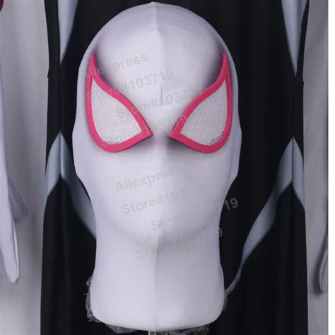 Hero Catcher High Quality Gwen Spideman Mask Spandex Lycra Suit Zentai