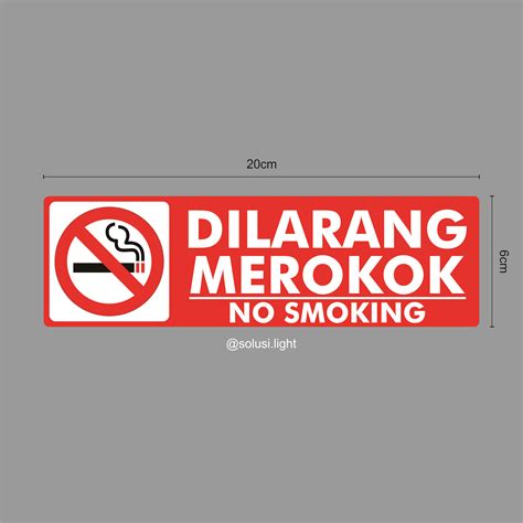 Stiker Dilarang Merokok Sticker No Smoking X Cm Vinyl Waterproof