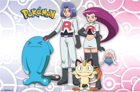 Team Rocket Pokémon Poster Jesse James Meowth Wobbuffet Inkay