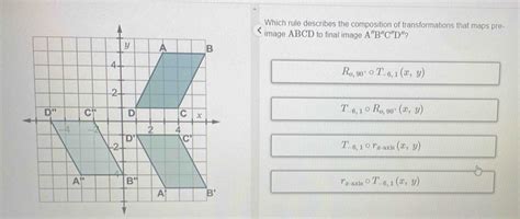 Solved Which Rule Describes The Composition Of Transformations That