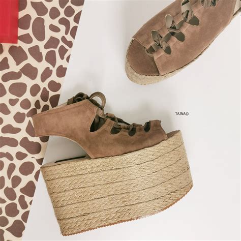 Gladiator Lace Up Beige Wedge Platform Sandals | Tajna Club