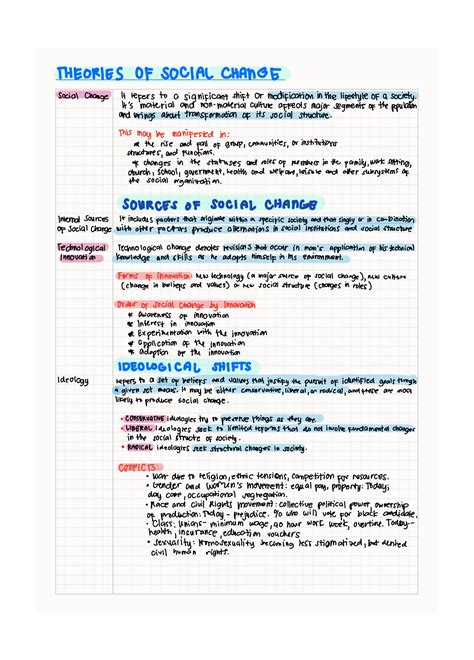 SOLUTION: Theories of Social Change - Studypool