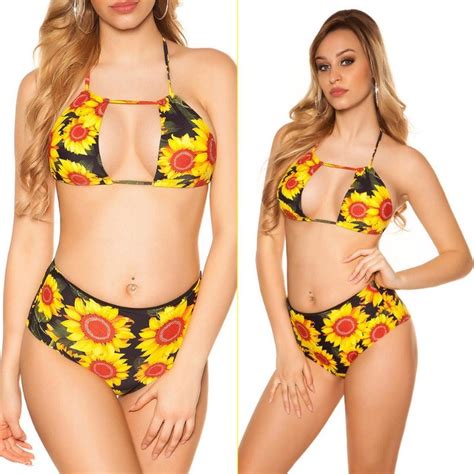 Comprar Bikini Girasoles Negro Bikinis Moda 2024