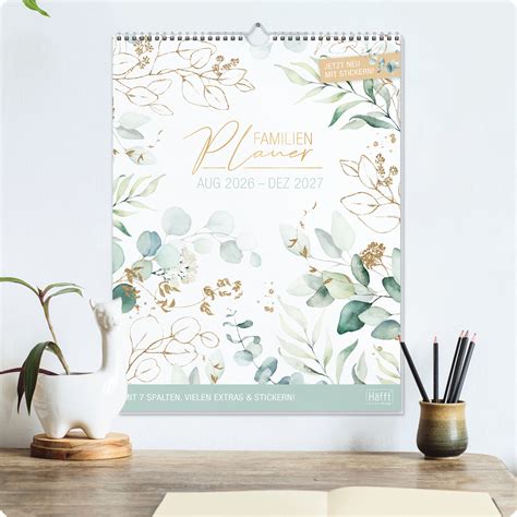 haefft shop familienplaner xxl  wandkalender mit  spalten