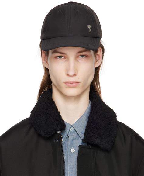 Ami Paris Black Ami De C Ur Studs Cap Ssense Uk