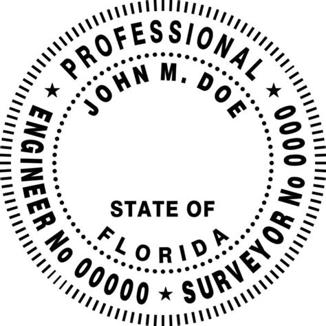 Florida Professional Engineer Surveyor Stamp PE Stamps