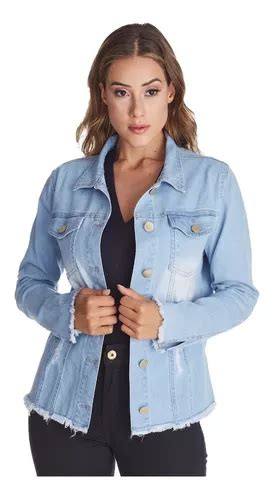 Jaqueta Jeans Feminina Premium Barra Desfiada Pronta Entrega