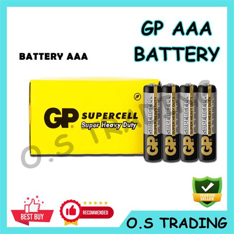 GUNUINE GP Battery Supercell Super Heavy Duty AAA Bateri GP AAA 4Pcs