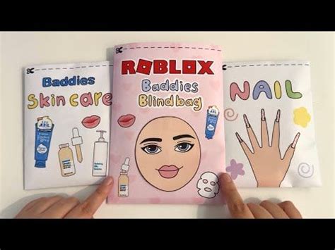 paper diy roblox skincare baddies blind bag paper asmr