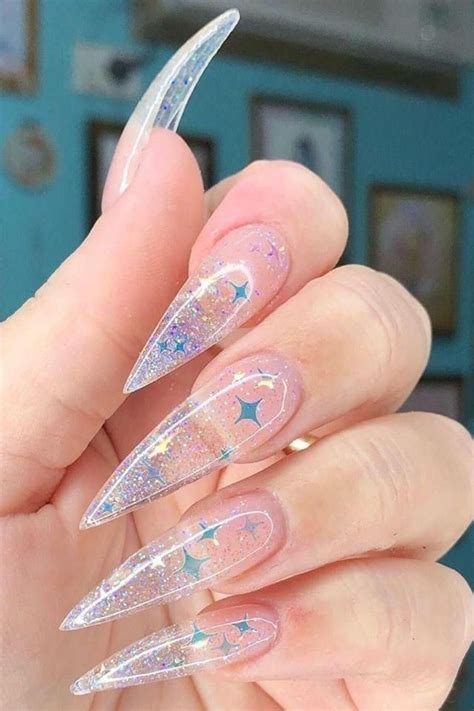 33 Gorgeous Clear Nail Designs To Inspire You Transparent Nails Long